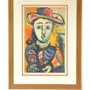 1970 PABLO PICASSO  LITHOGRAPH‎ Vintage PRINT BY "THE GUILD "JEUNE FILLE ASSISE"